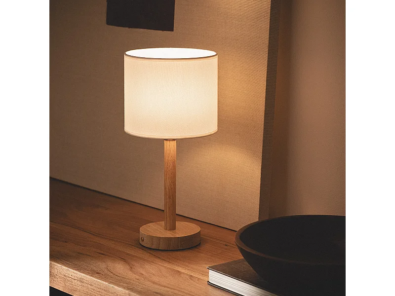 Lampada da Tavolo LED 1W Portatile in Legno con Batteria USB Ricaricabile Folgosa Naturale