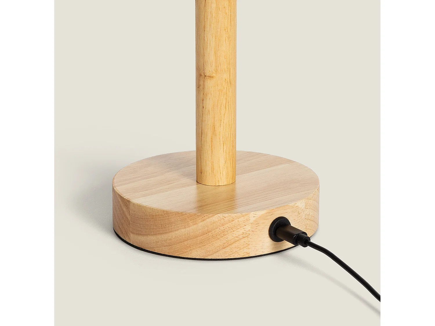 Lampe à Poser LED Bois 1W Portable avec Batterie USB Rechargeable Folgosa Naturel