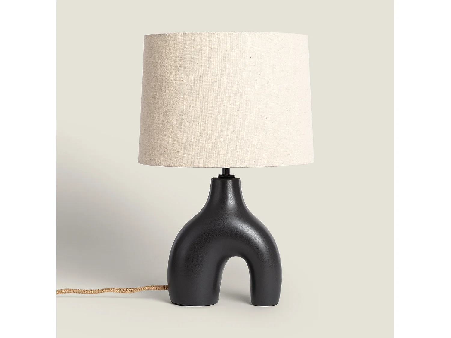 Lampe à Poser Céramique et Lin Ginger