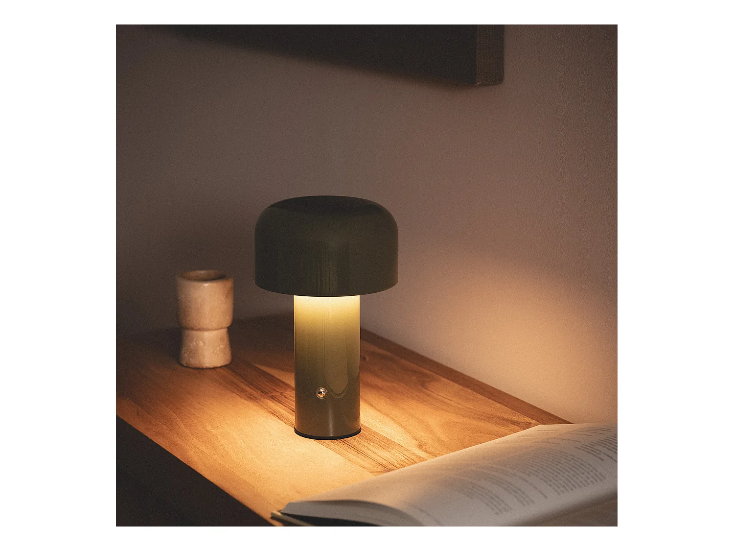 Lampada da Tavolo LED 2W Portatile Metallo con Batteria USB Ricaricabile Zaipi Rosso
