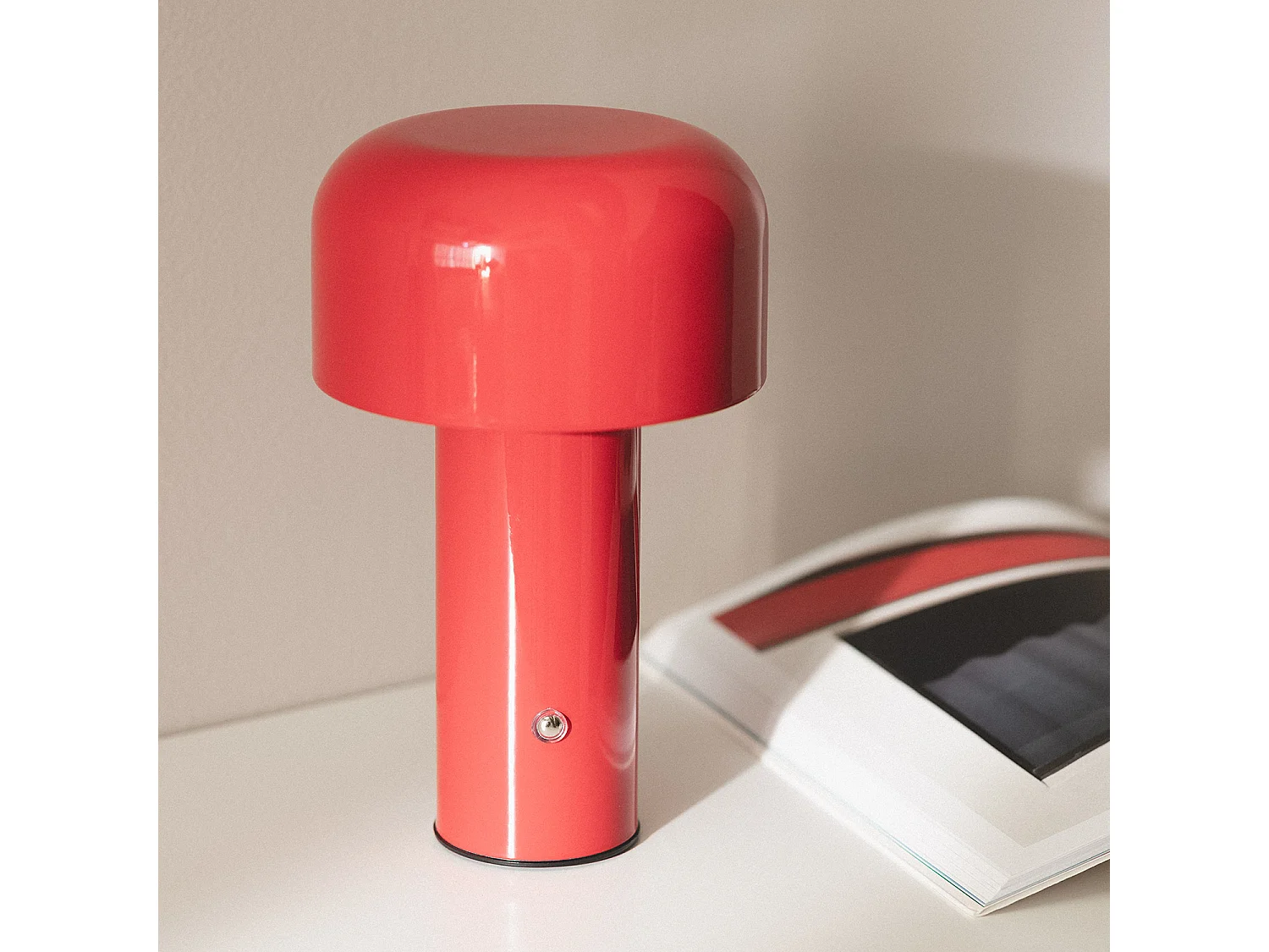 Lámpara de Mesa LED 2W Portátil Metal con Batería USB Recargable Zaipi Rojo