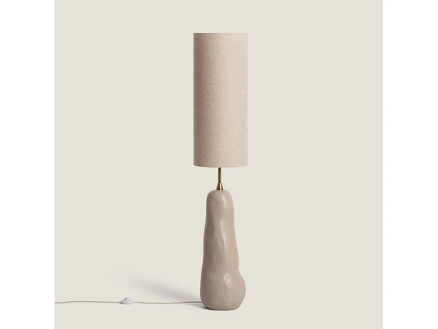 Lampe à Poser Céramique et Toile Bryony Taupe