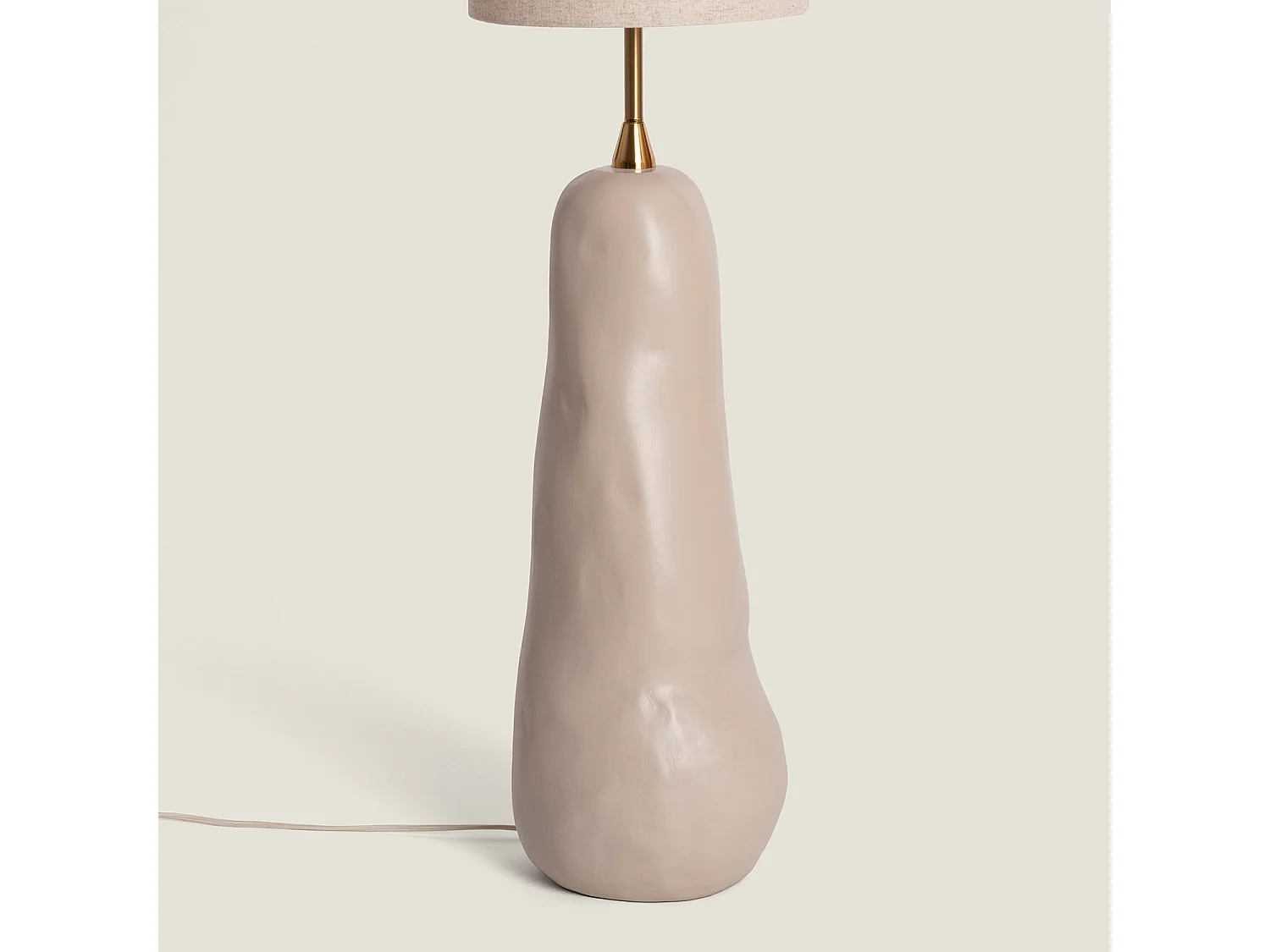 Lampe à Poser Céramique et Toile Bryony Taupe