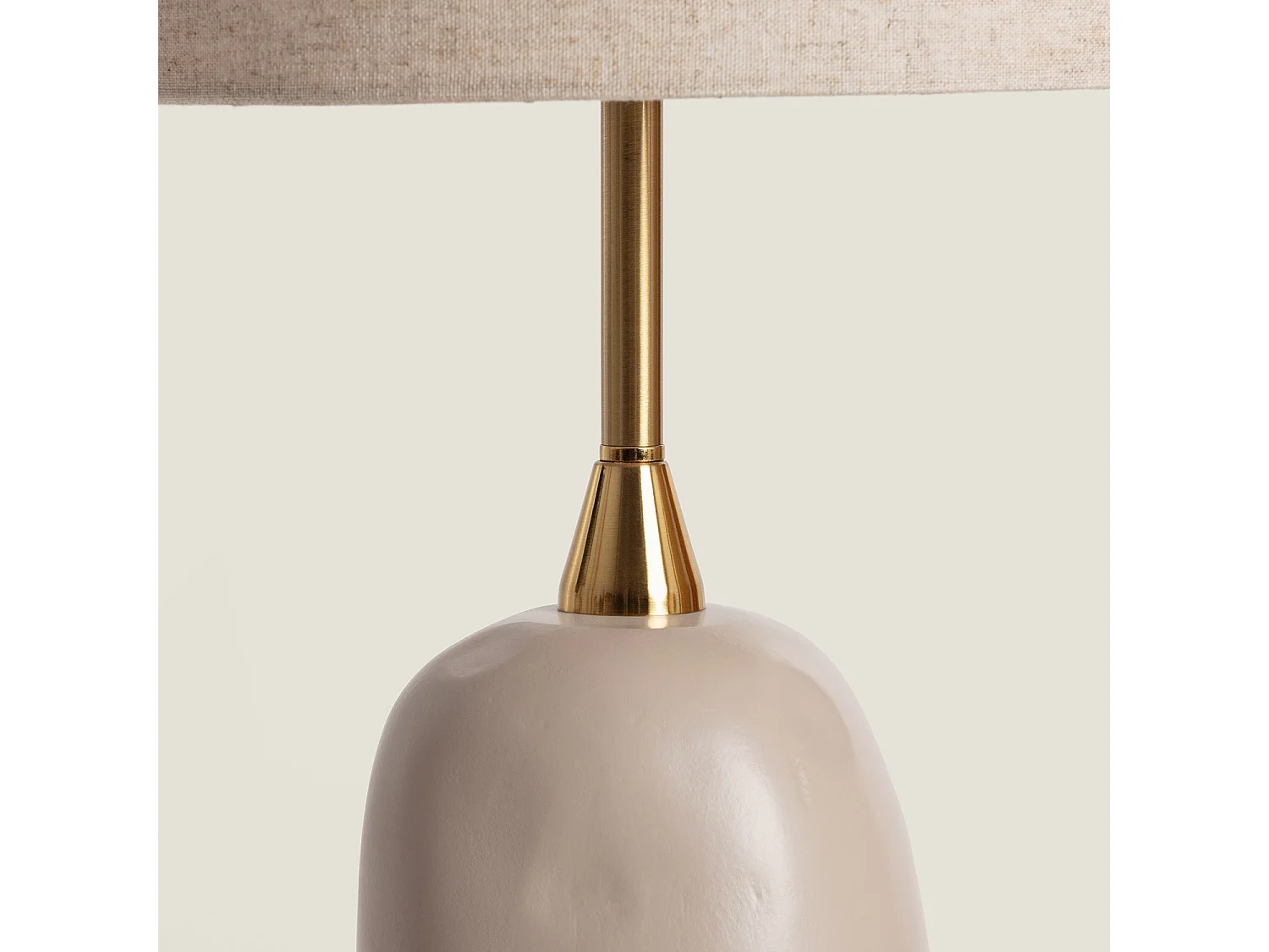 Lampe à Poser Céramique et Toile Bryony Taupe
