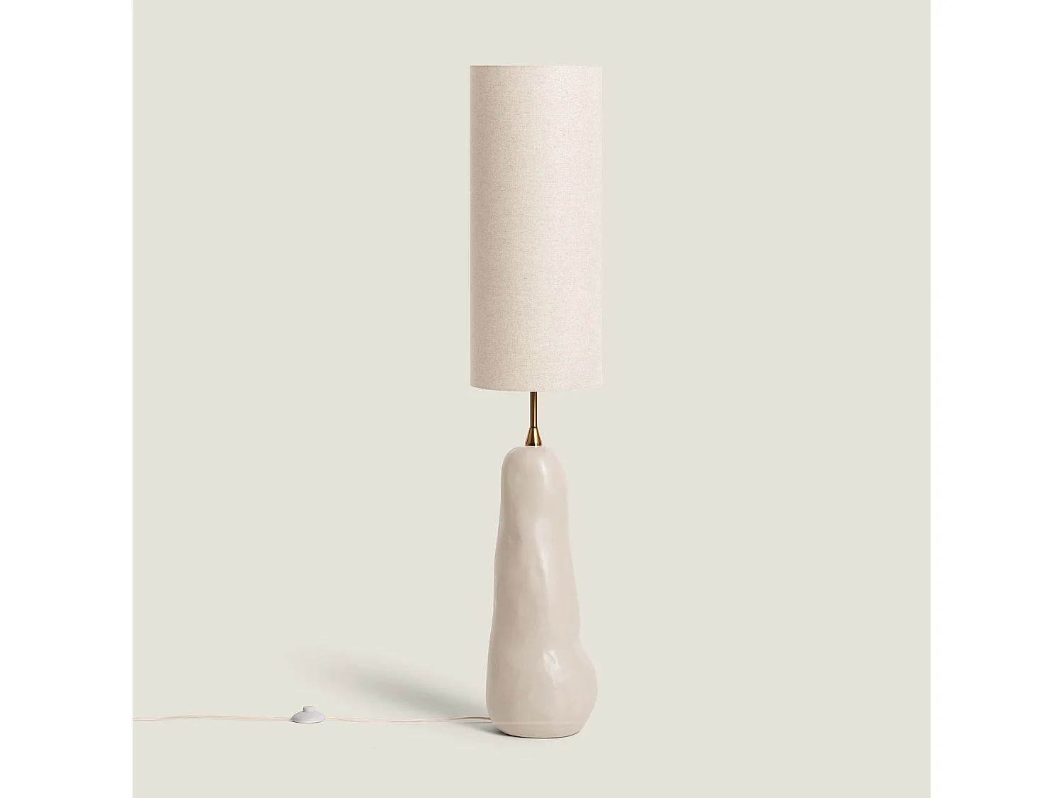 Lampe à Poser Céramique et Toile Bryony Taupe