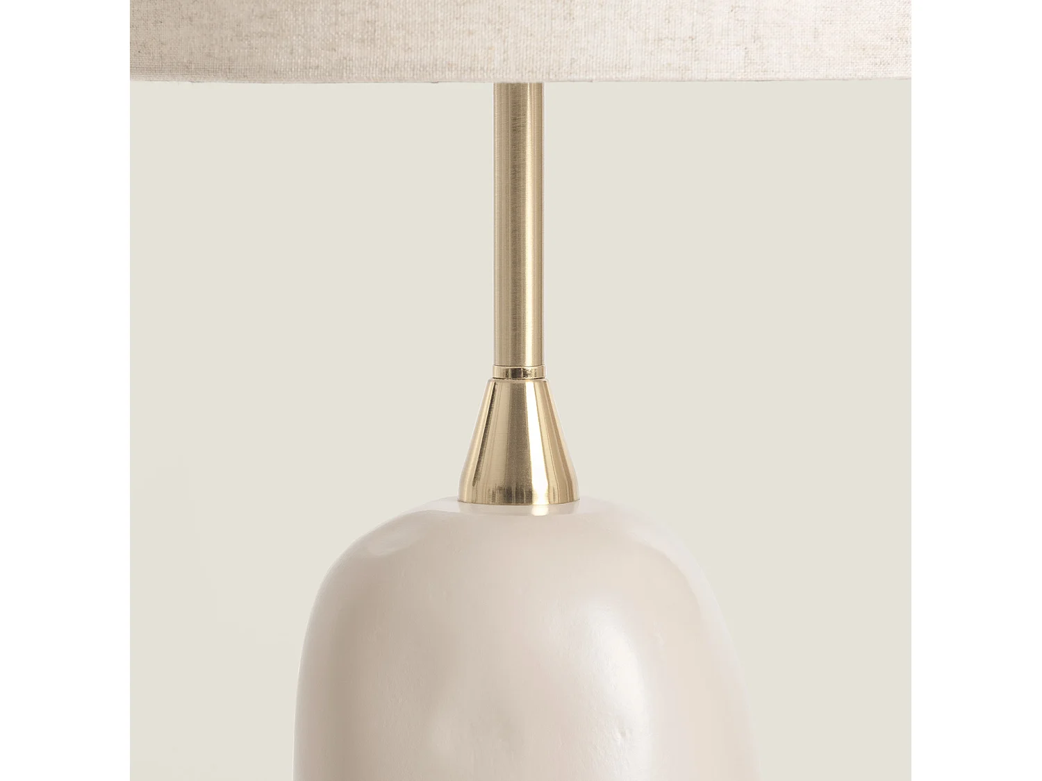 Lampe à Poser Céramique et Toile Bryony Taupe