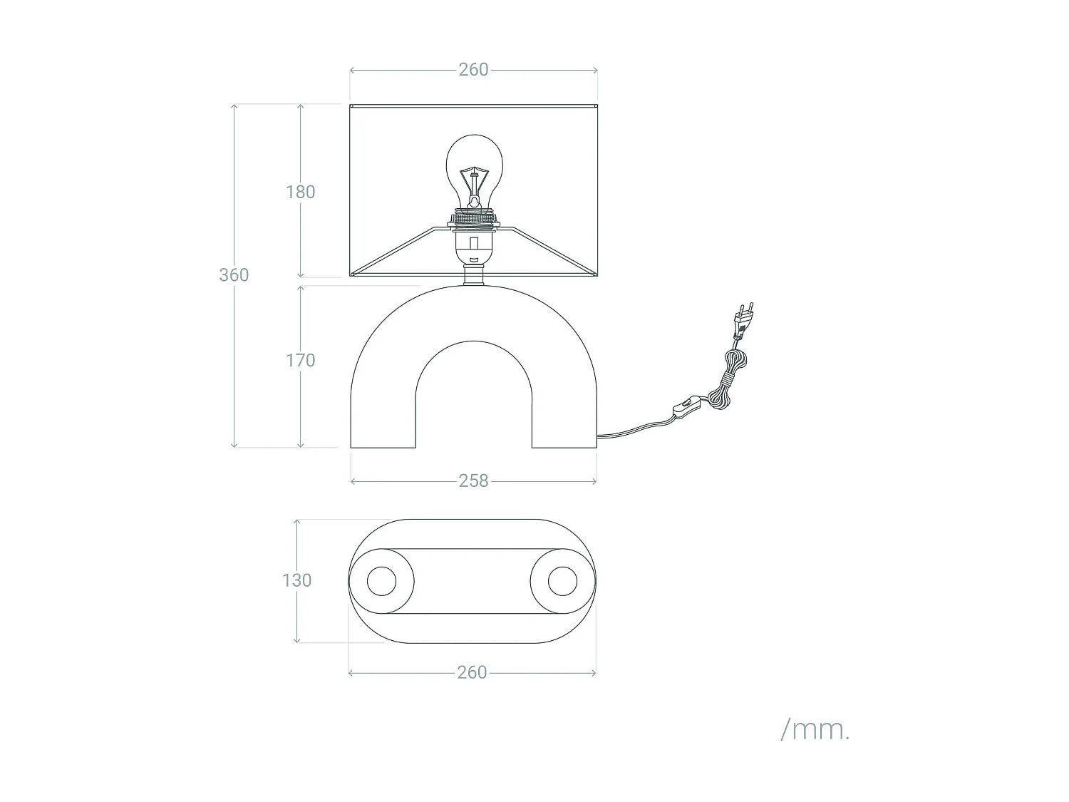 Lampada da Tavolo Ceramica e Tessuto Callie Nero