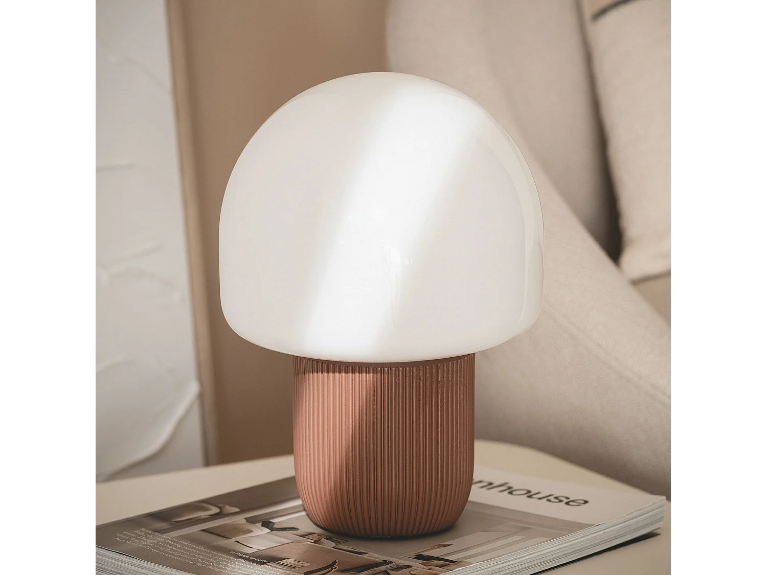 Lampe à Poser Résine Nacune Brun