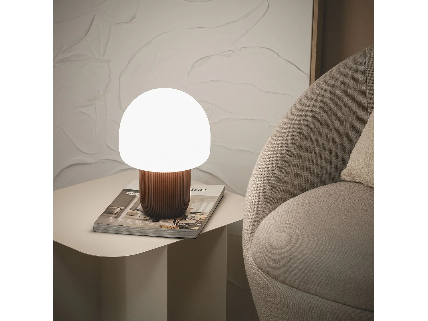 Lampe à Poser Résine Nacune Brun