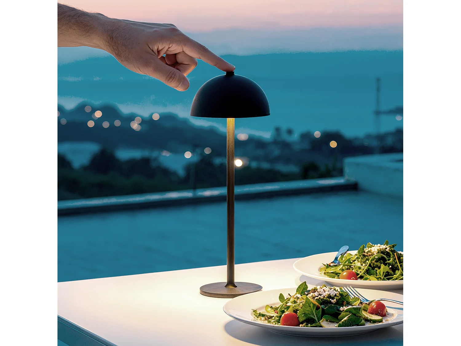 Lámpara de Mesa LED Portátil con Batería USB Recargable Kael Terracota