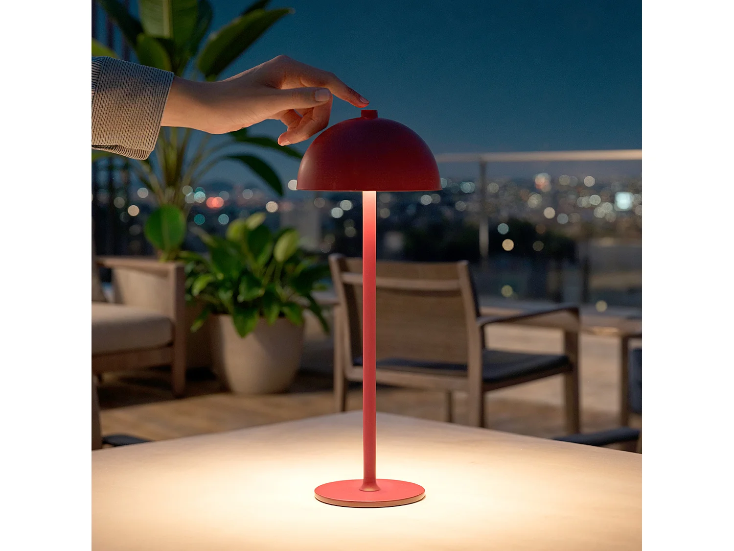 Lámpara de Mesa LED Portátil con Batería USB Recargable Kael Terracota