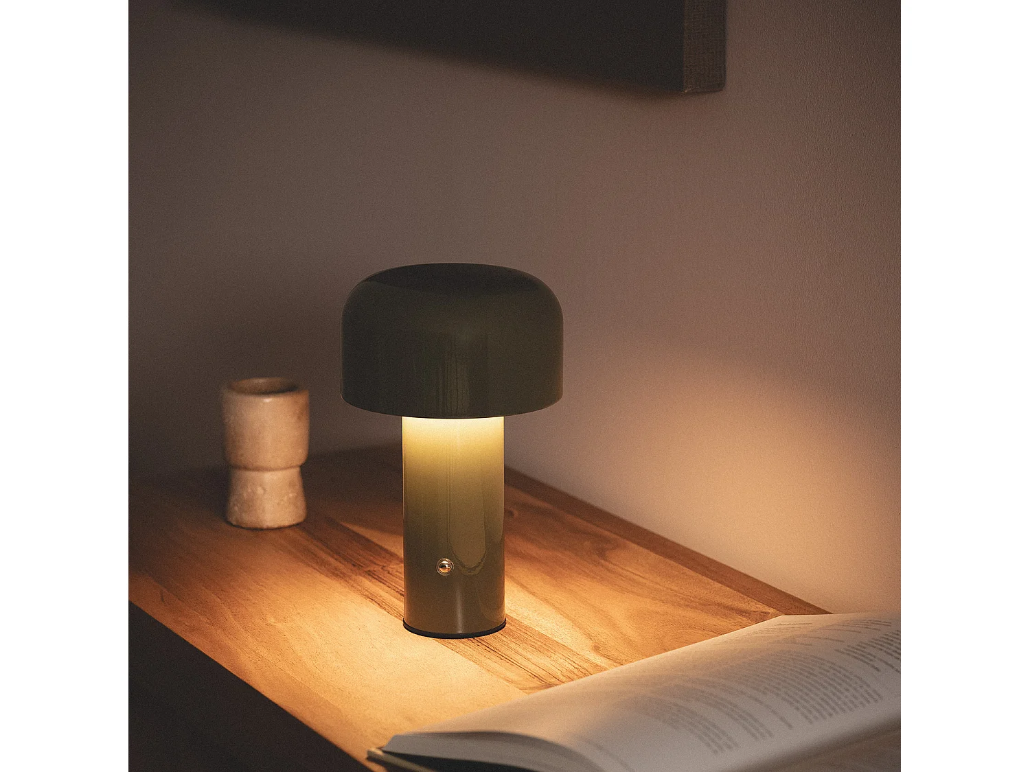 Lámpara de Mesa LED 2W Portátil Metal con Batería USB Recargable Zaipi Verde