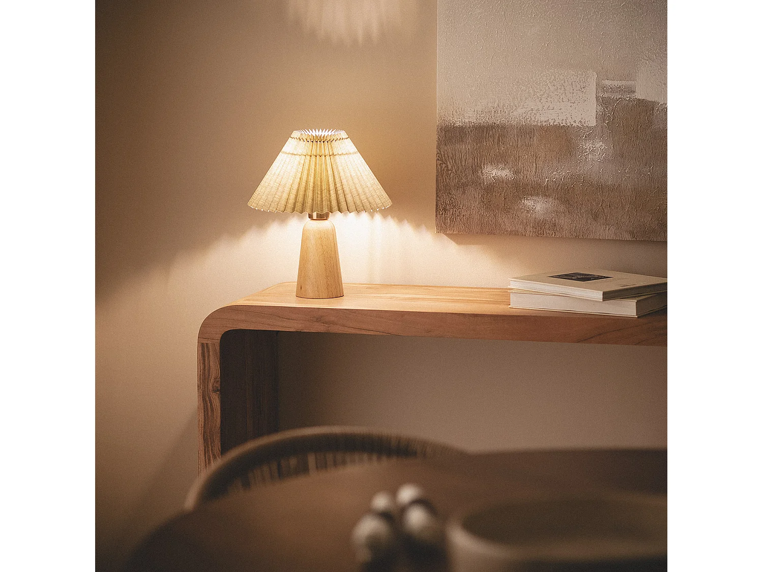 Lampada da Tavolo Legno Willow Verde Cachi