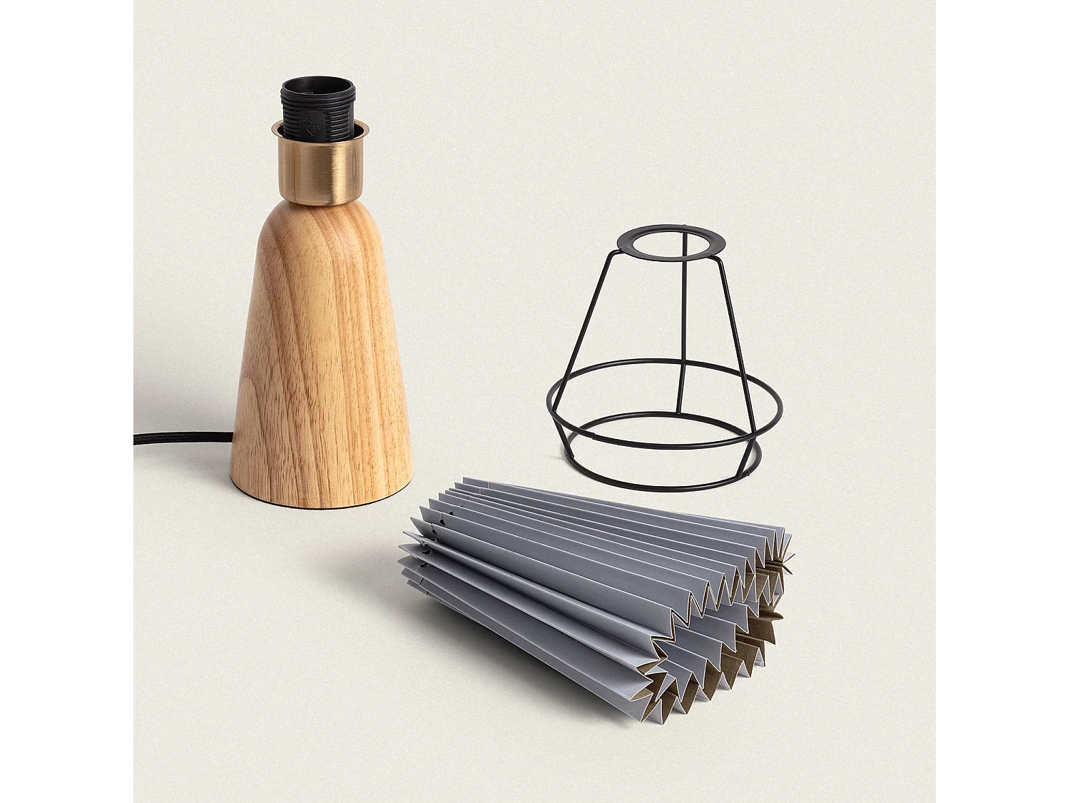 Lampe à Poser Bois Willow Vert kaki