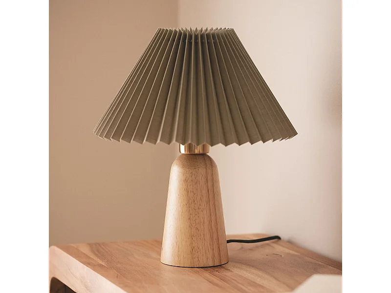 Lampe à Poser Bois Willow Vert kaki