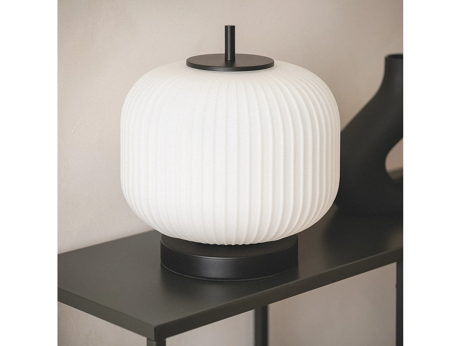 Lampe à Poser Métal et Verre Beca Noir