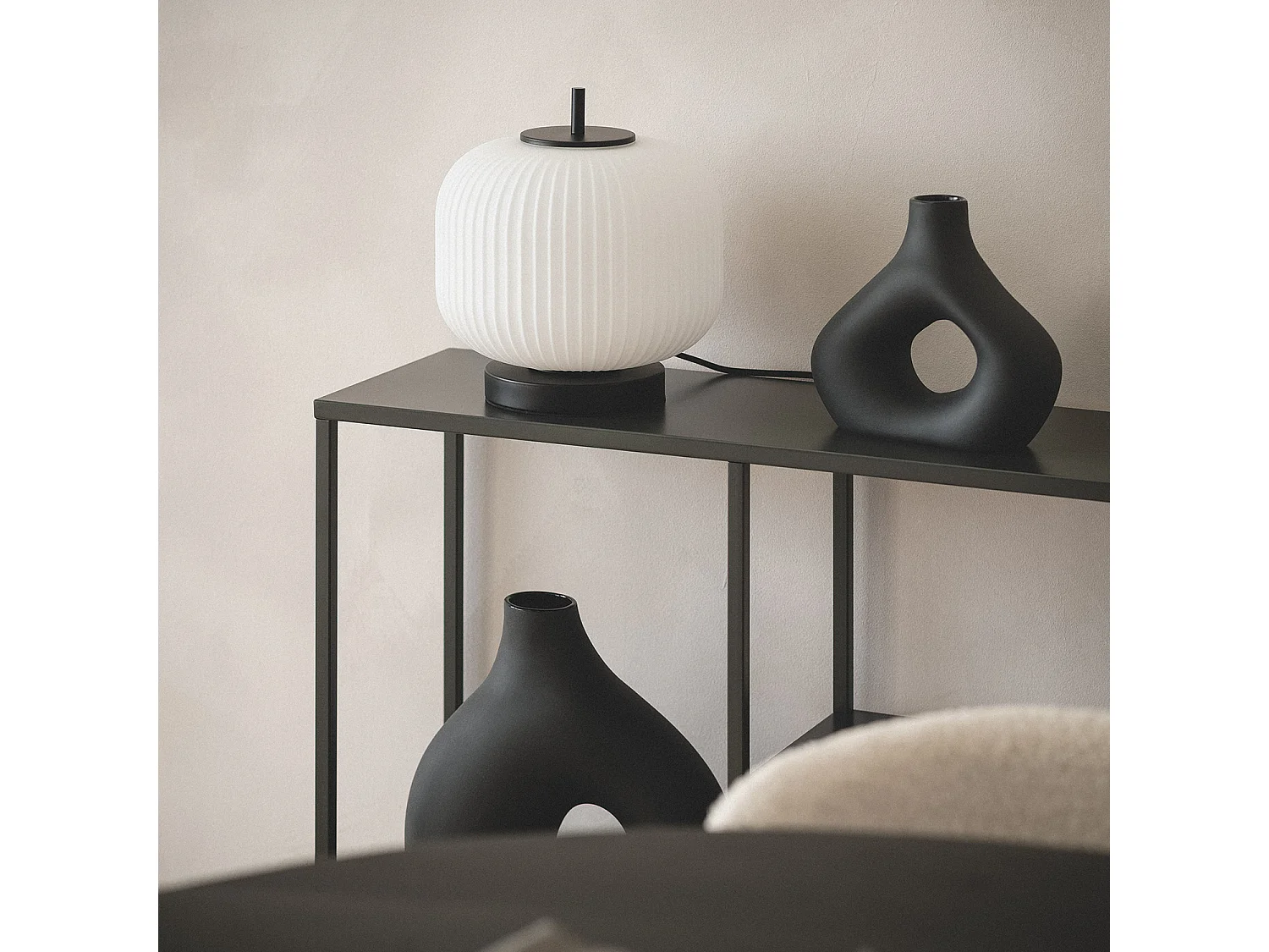 Lampe à Poser Métal et Verre Beca Noir