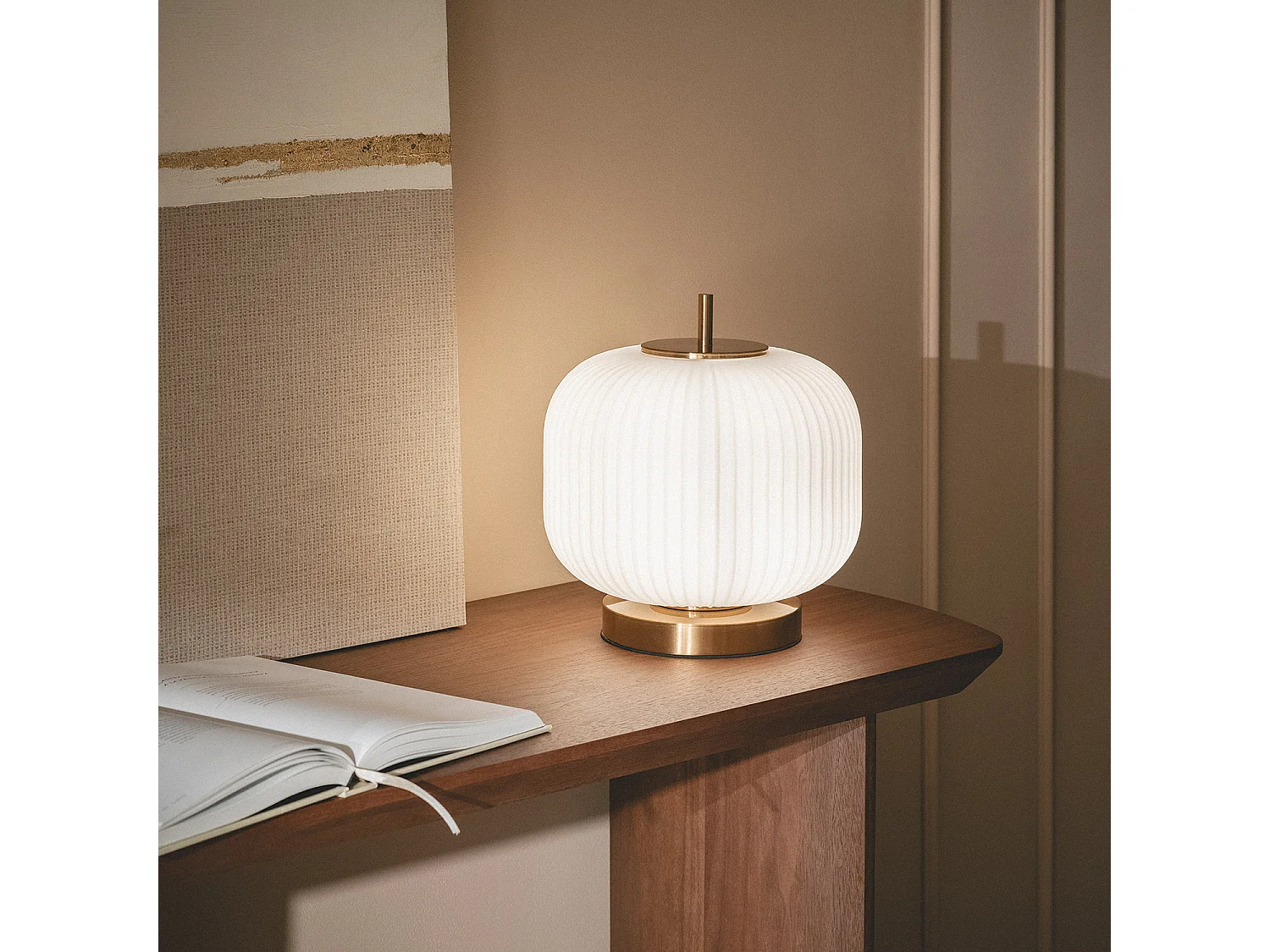 Lampe à Poser Métal et Verre Beca Noir