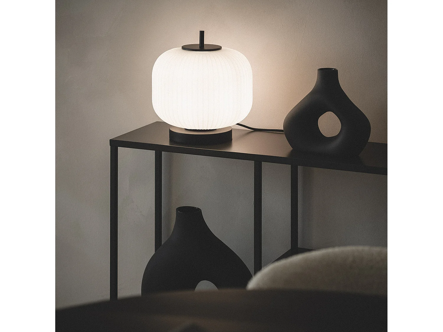 Lampe à Poser Métal et Verre Beca Noir