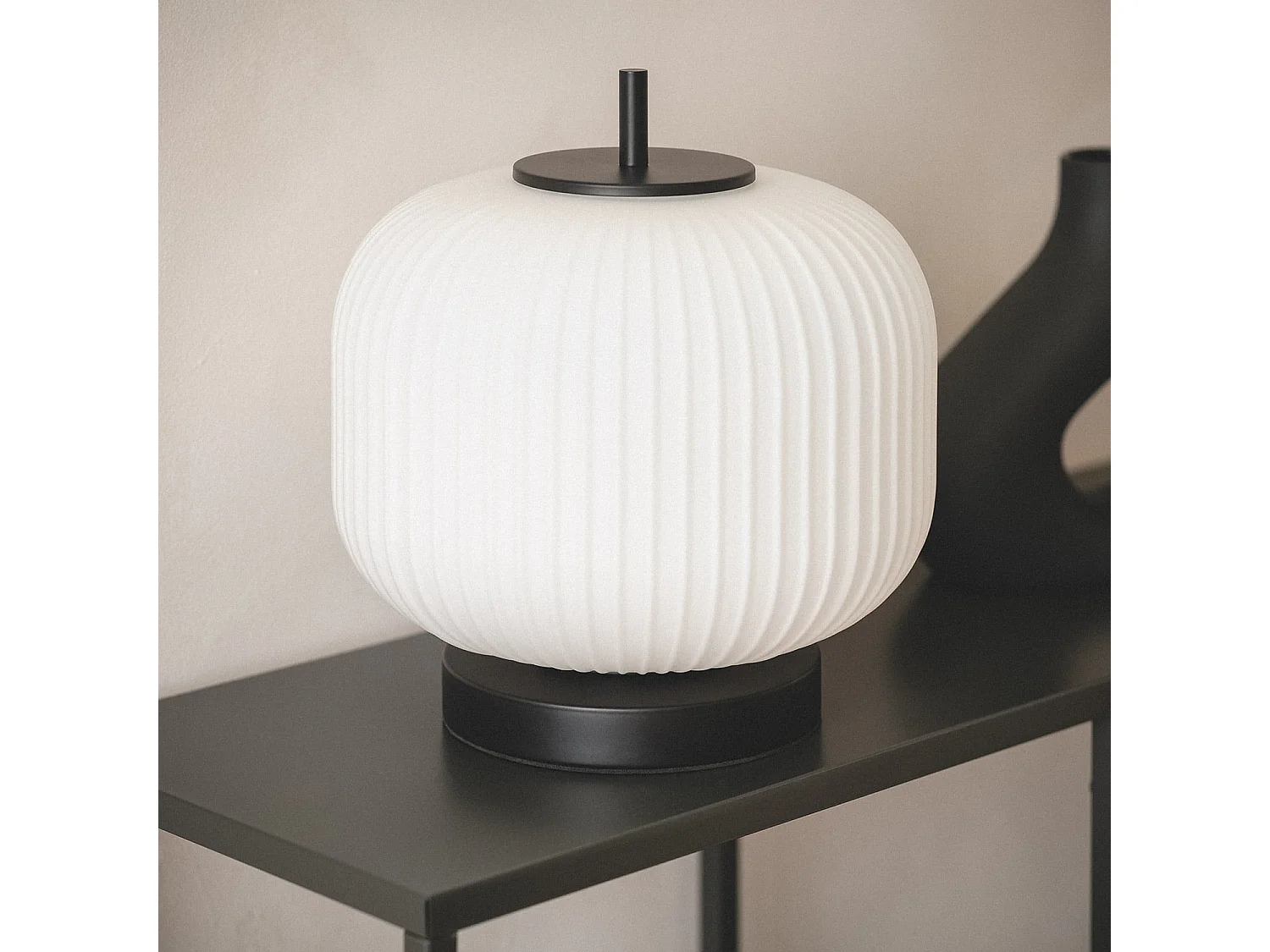 Lampe à Poser Métal et Verre Beca Noir