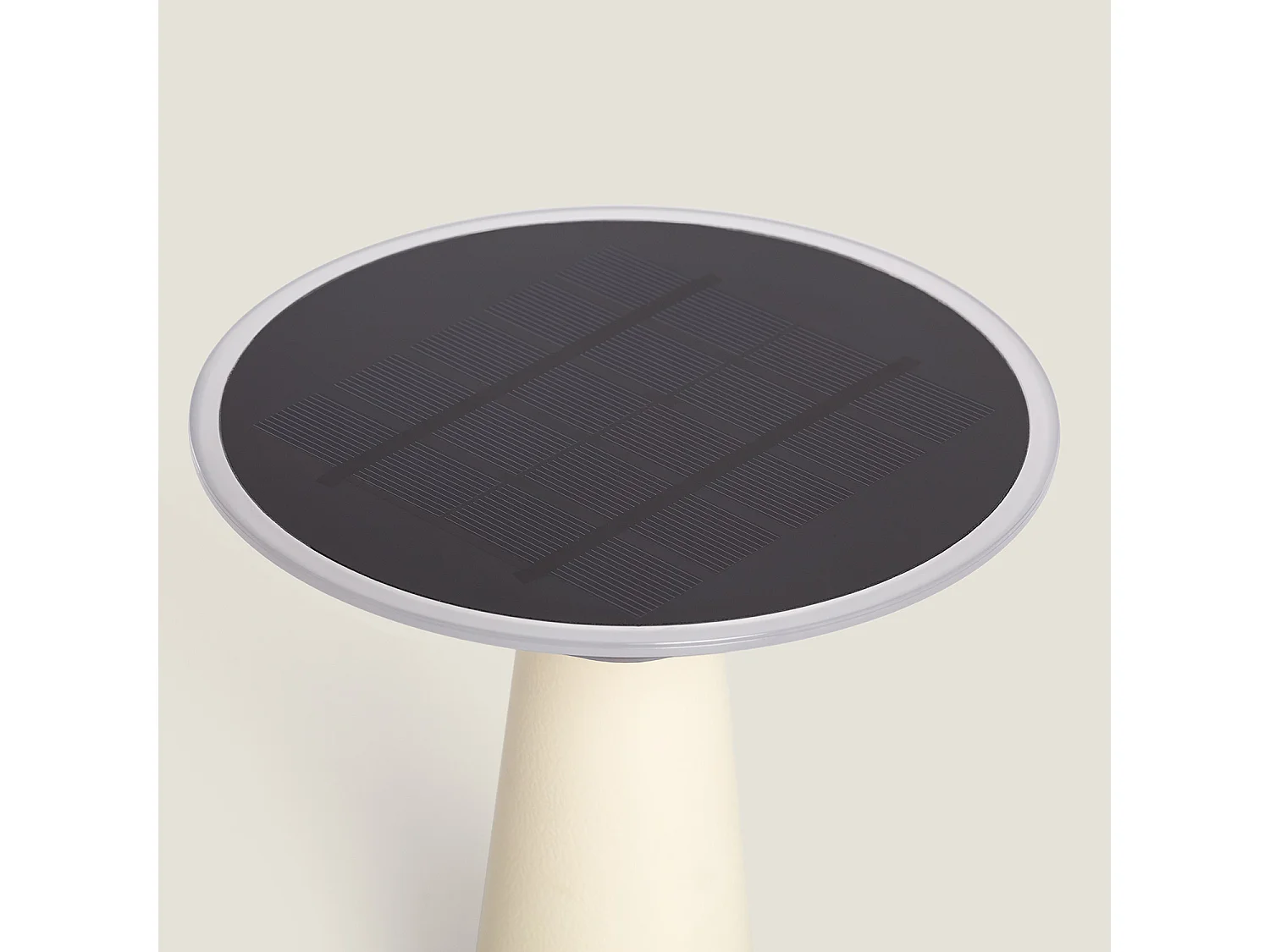 Lámpara de Mesa Solar Exterior LED Metal Portátil con Batería USB Recargable Soucha Beige