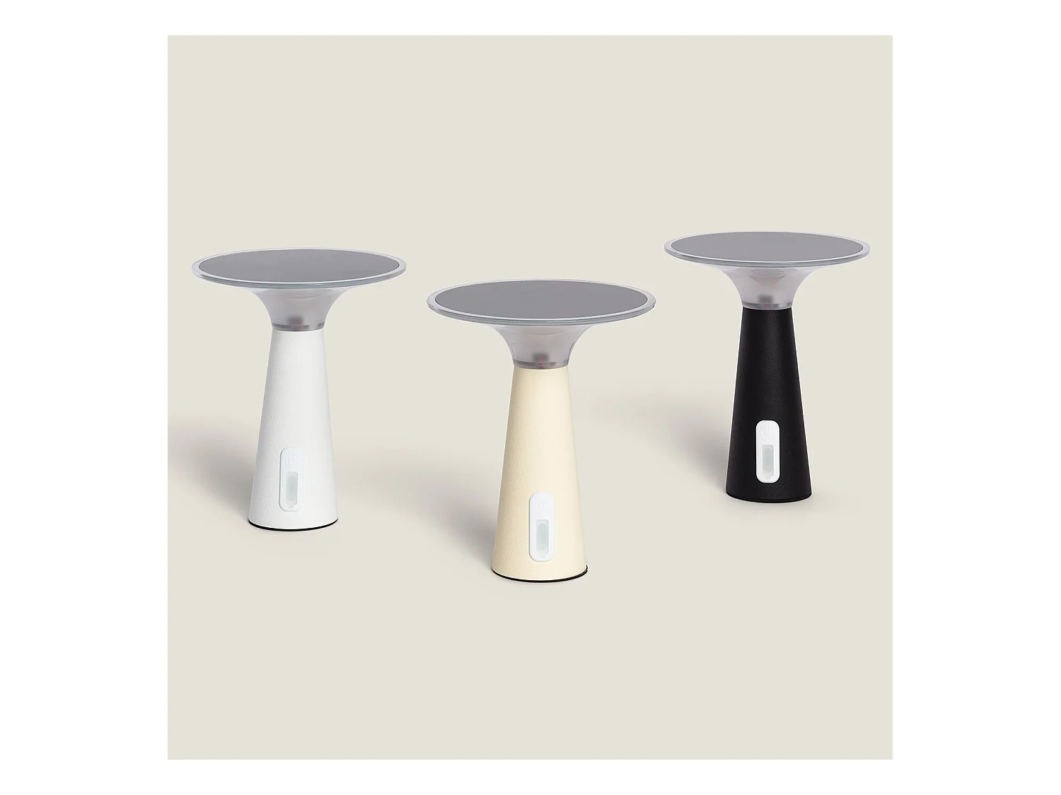 Lampada da Tavolo Solare Esterno LED 3W Portatile con Batteria USB Ricaricabilea Soucha Beige