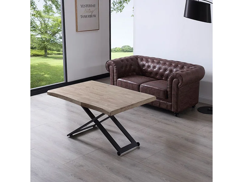 Mesa de centro elevable Lada Fit Roble Honey - Negro