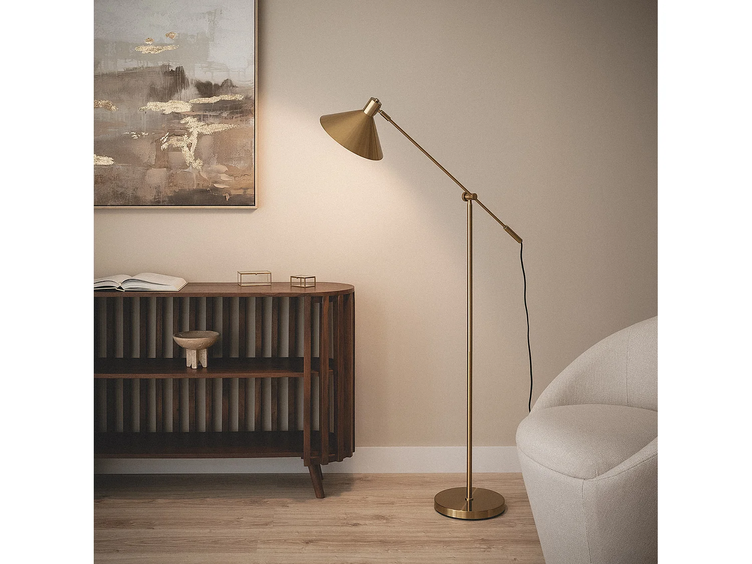 Lampada da Terra Metallo Aleya Oro Oro