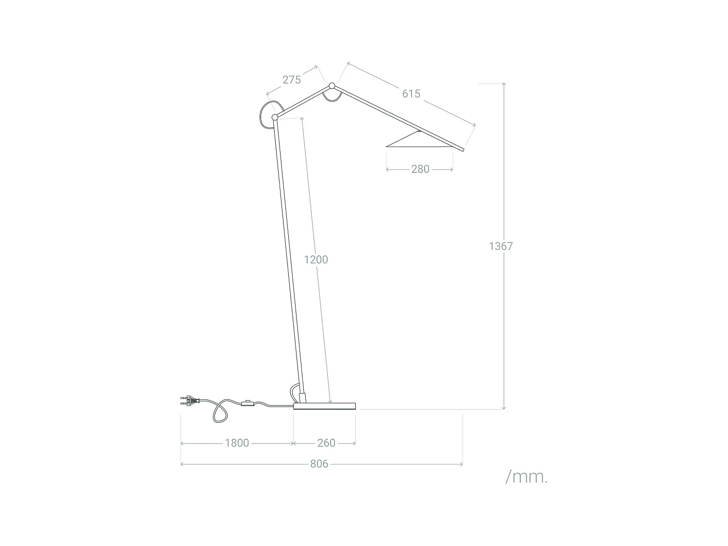 Lámpara de Pie LED 8W Metal Evian Beige