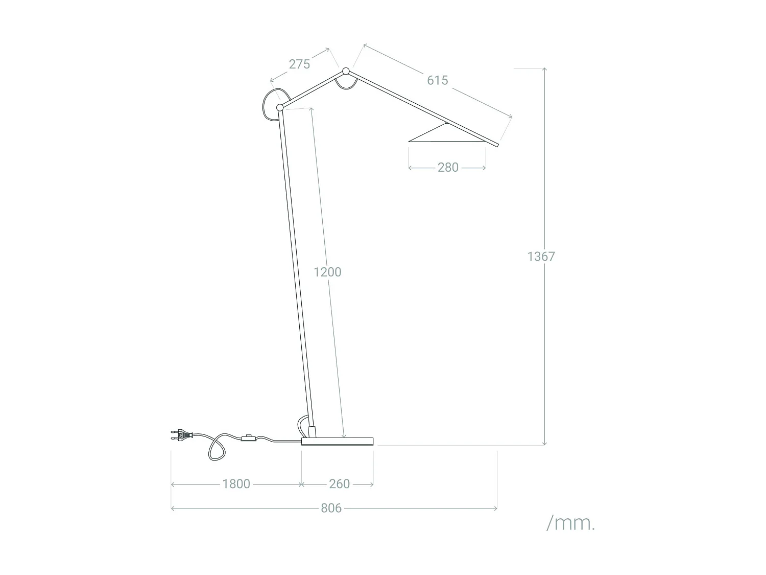 Lampada da Terra LED 8W Metallo Evian Beige
