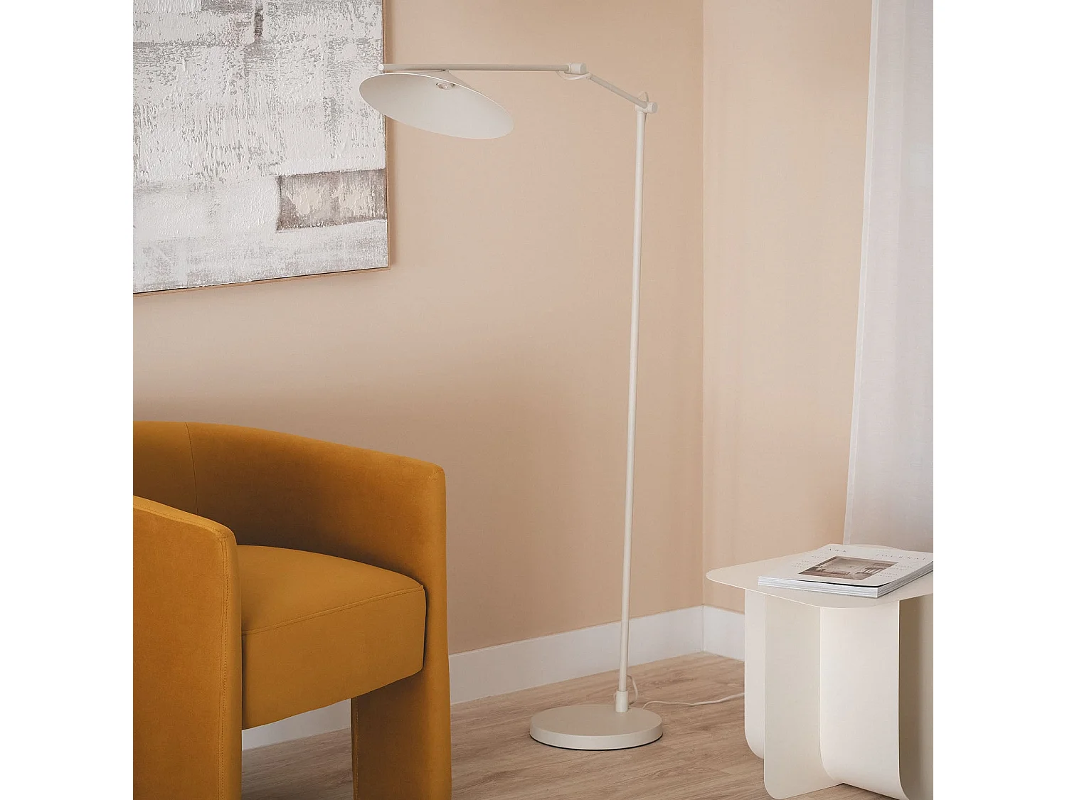 Lampada da Terra LED 8W Metallo Evian Beige