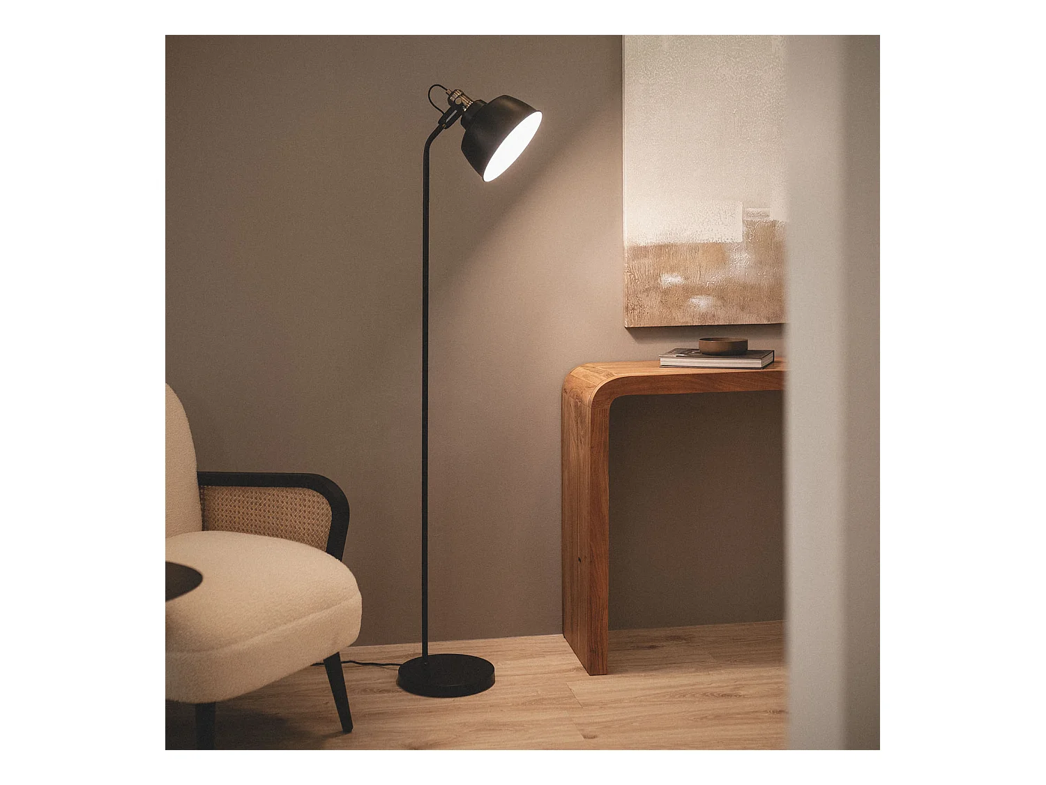 Lampadaire Métal Luise Noir