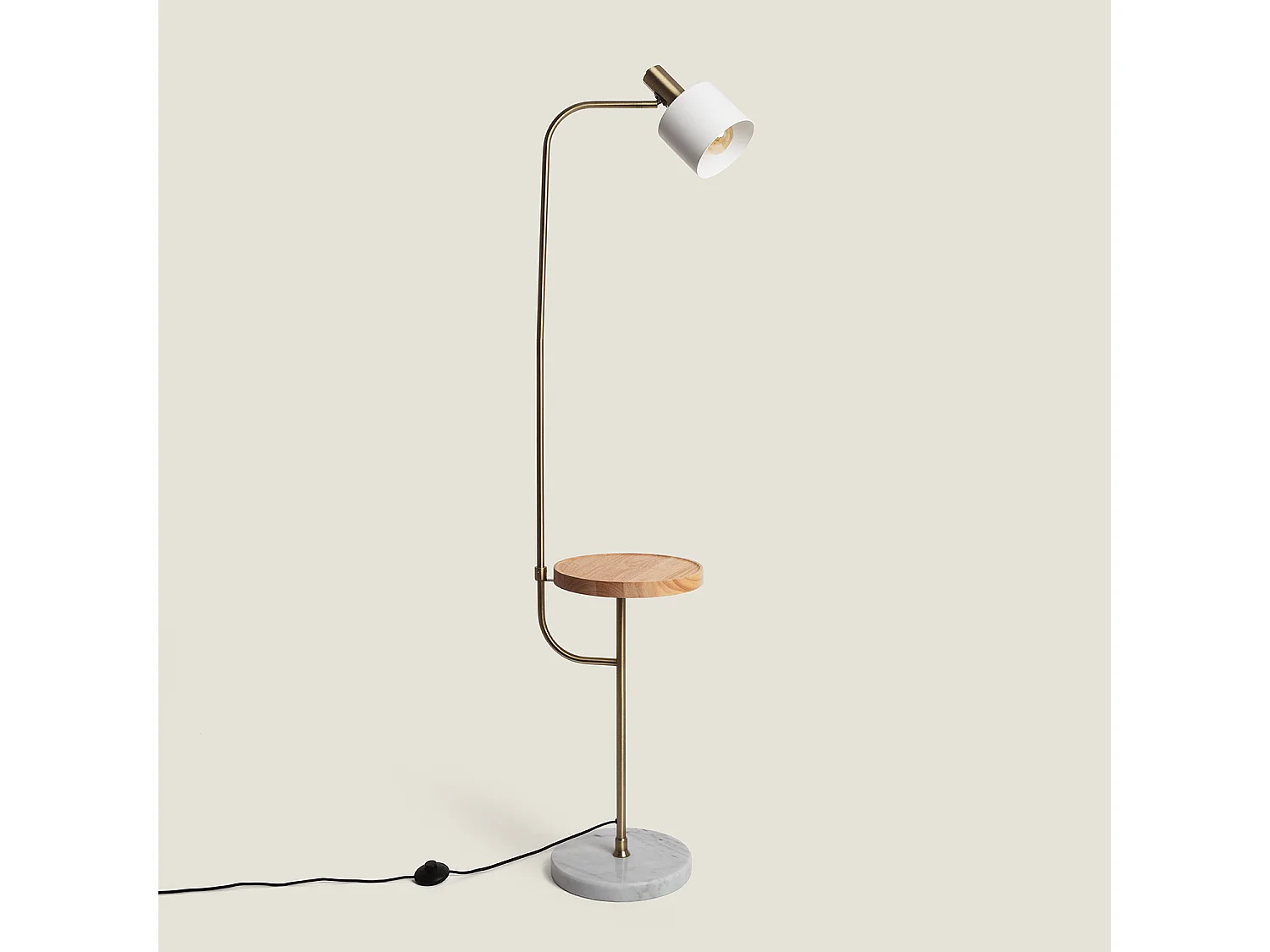 Lampadaire Métal et Marbre Dafne Blanc