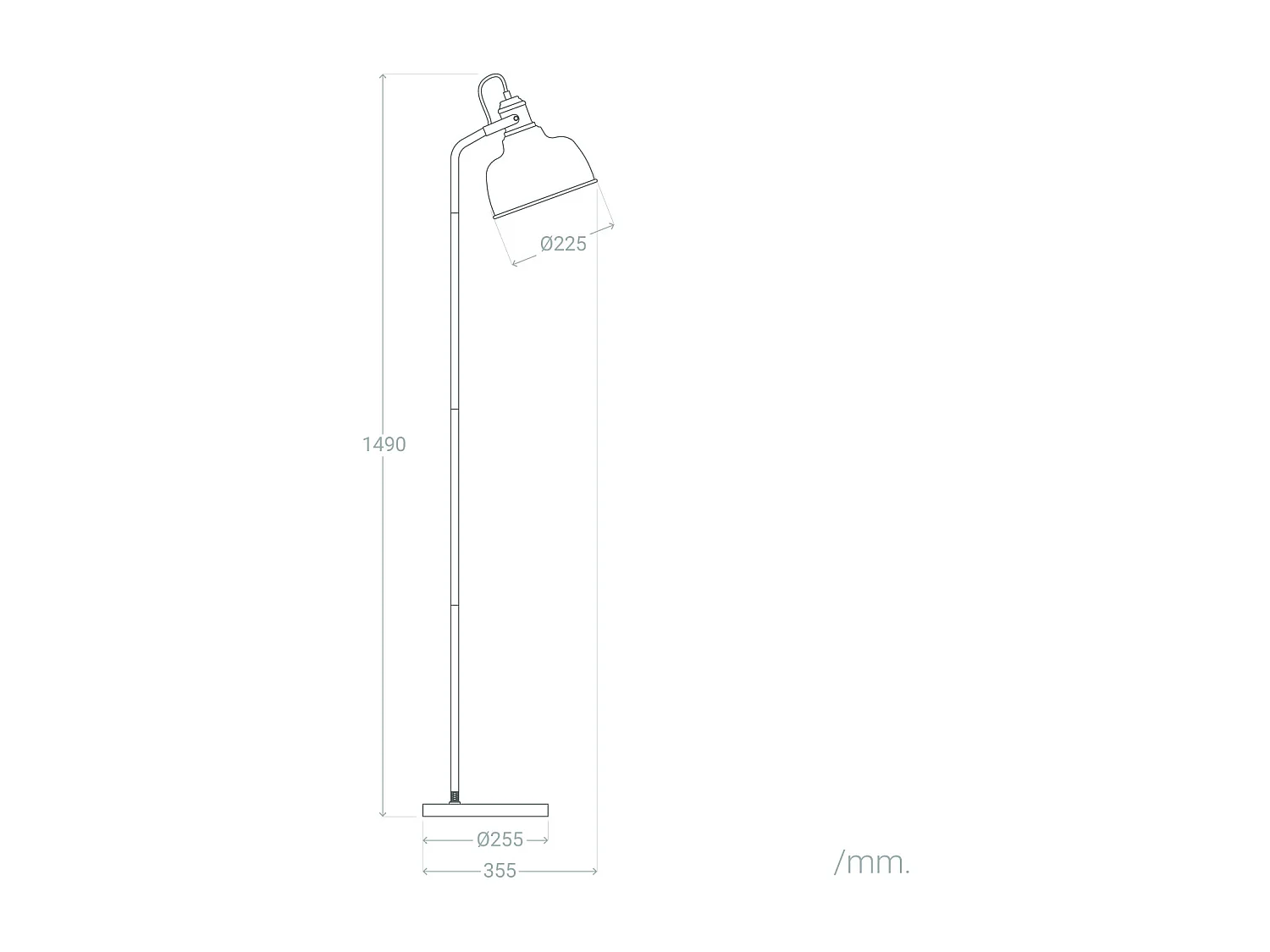 Lampadaire Métal Luise Jaune