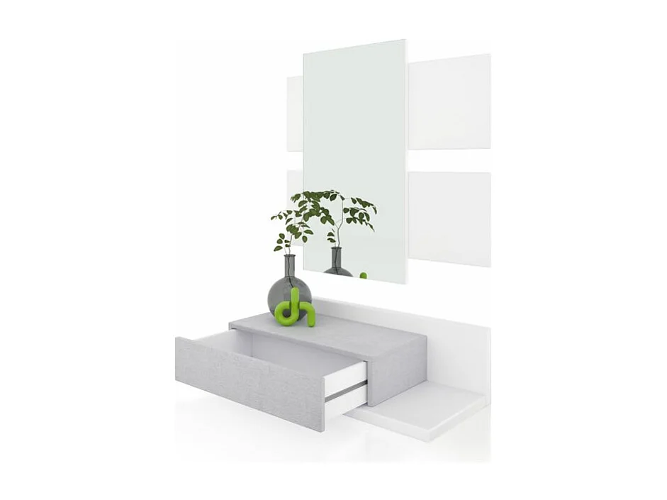 Mueble recibidor Milo Blanco Artik (Blanco Mate) - Gris Cemento