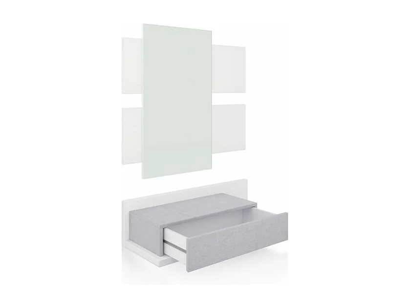 Mueble recibidor Milo Blanco Artik (Blanco Mate) - Gris Cemento