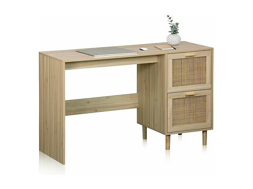 Mesa de estudio Made Pino - Rattan