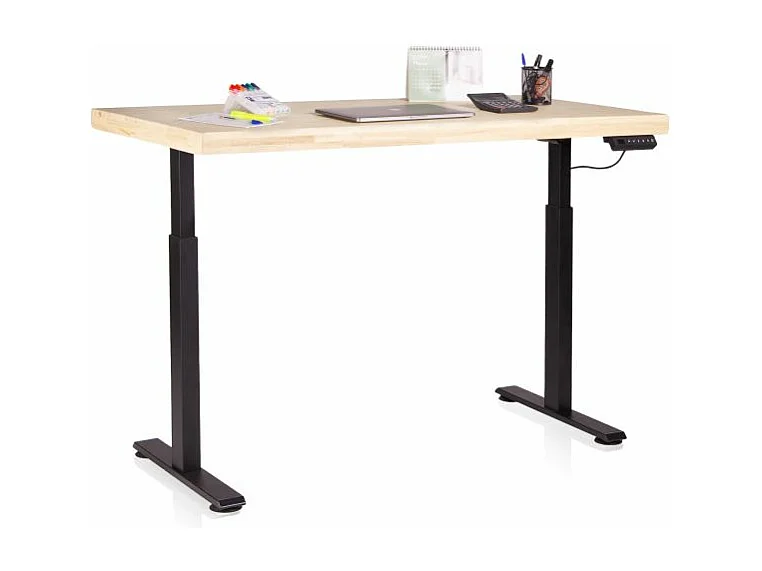 Mesa de estudio elevable Motion 140 Negro - Roble
