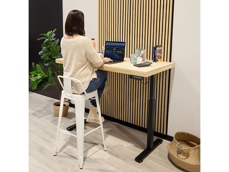 Mesa de estudio elevable Motion 140 Negro - Roble