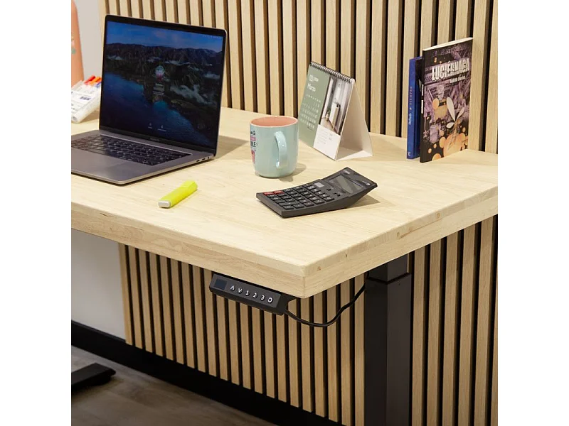 Mesa de estudio elevable Motion 140 Negro - Roble