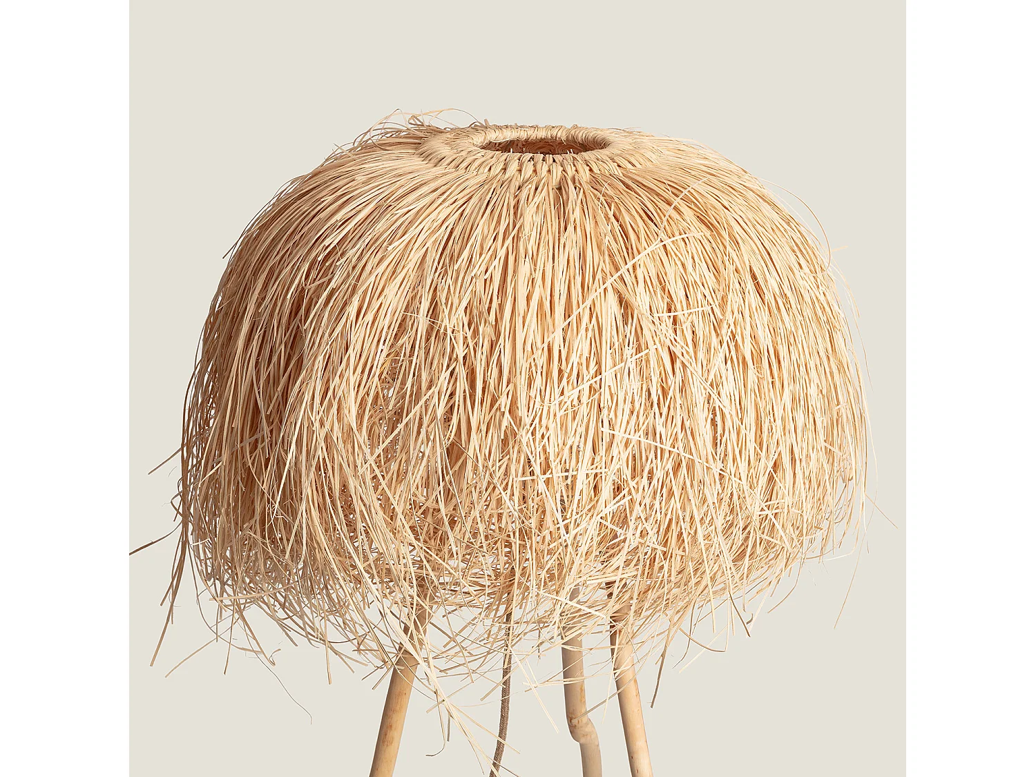 lampadaire en rotin Lasje Naturel