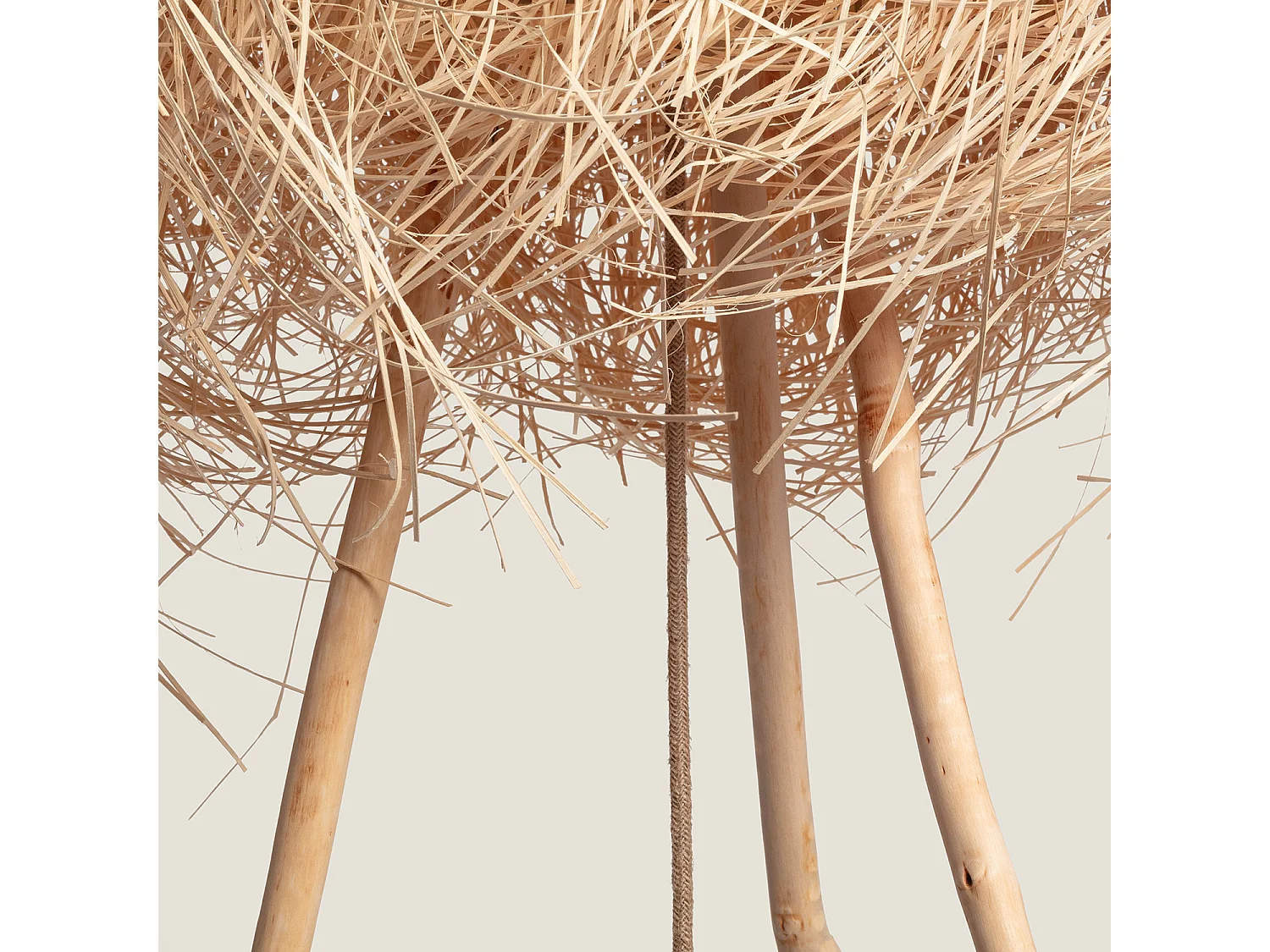 lampadaire en rotin Lasje Naturel