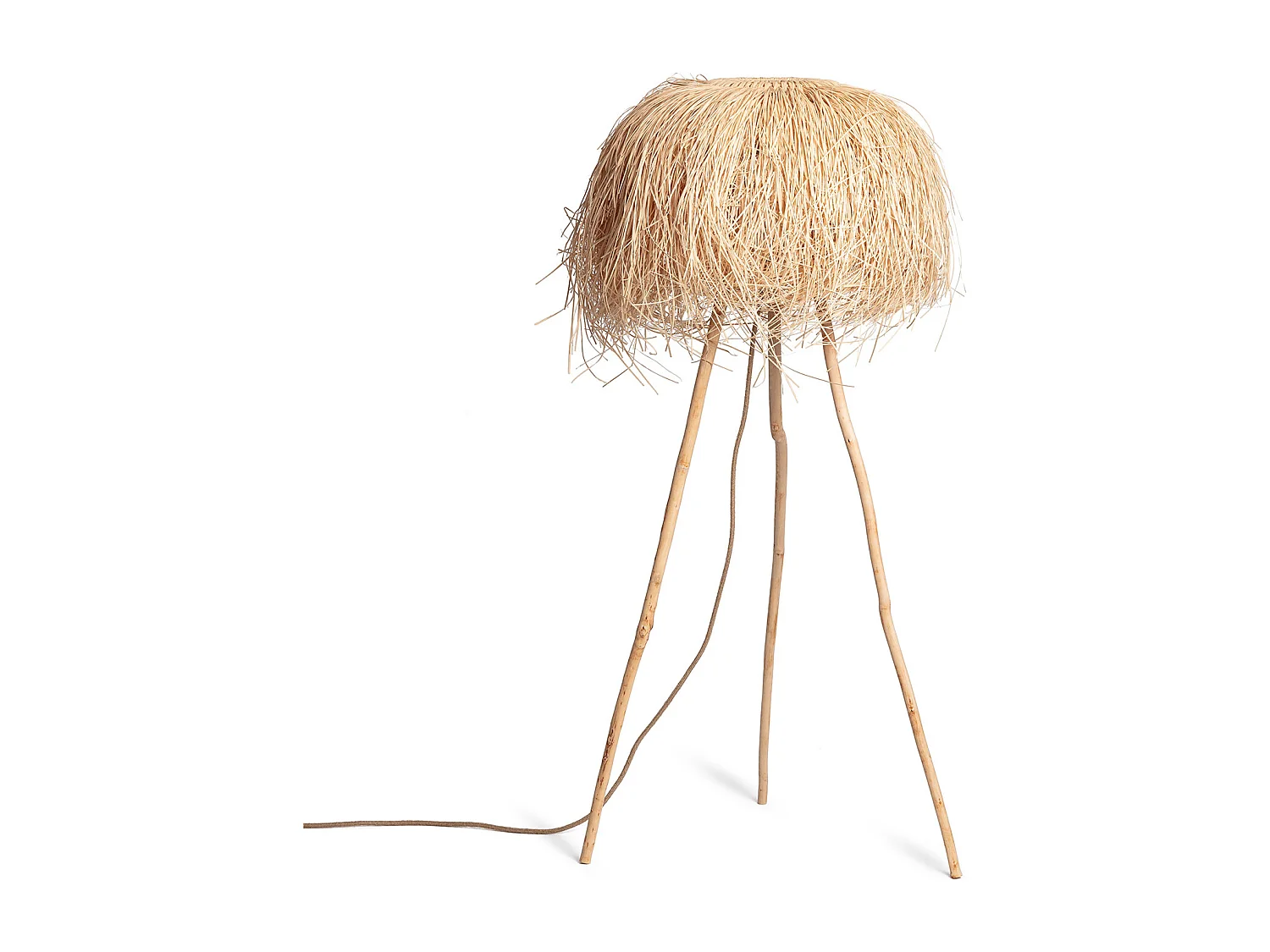 lampadaire en rotin Lasje Naturel