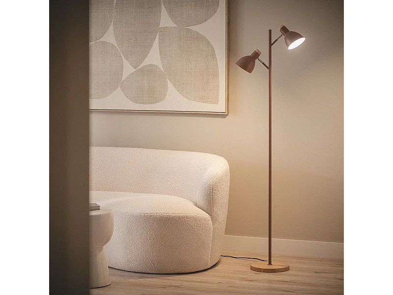 Lámpara de Pie Metal Luxo Marrón