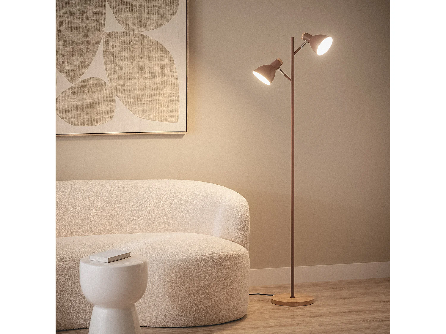 Lampadaire Métal Luxo Brun