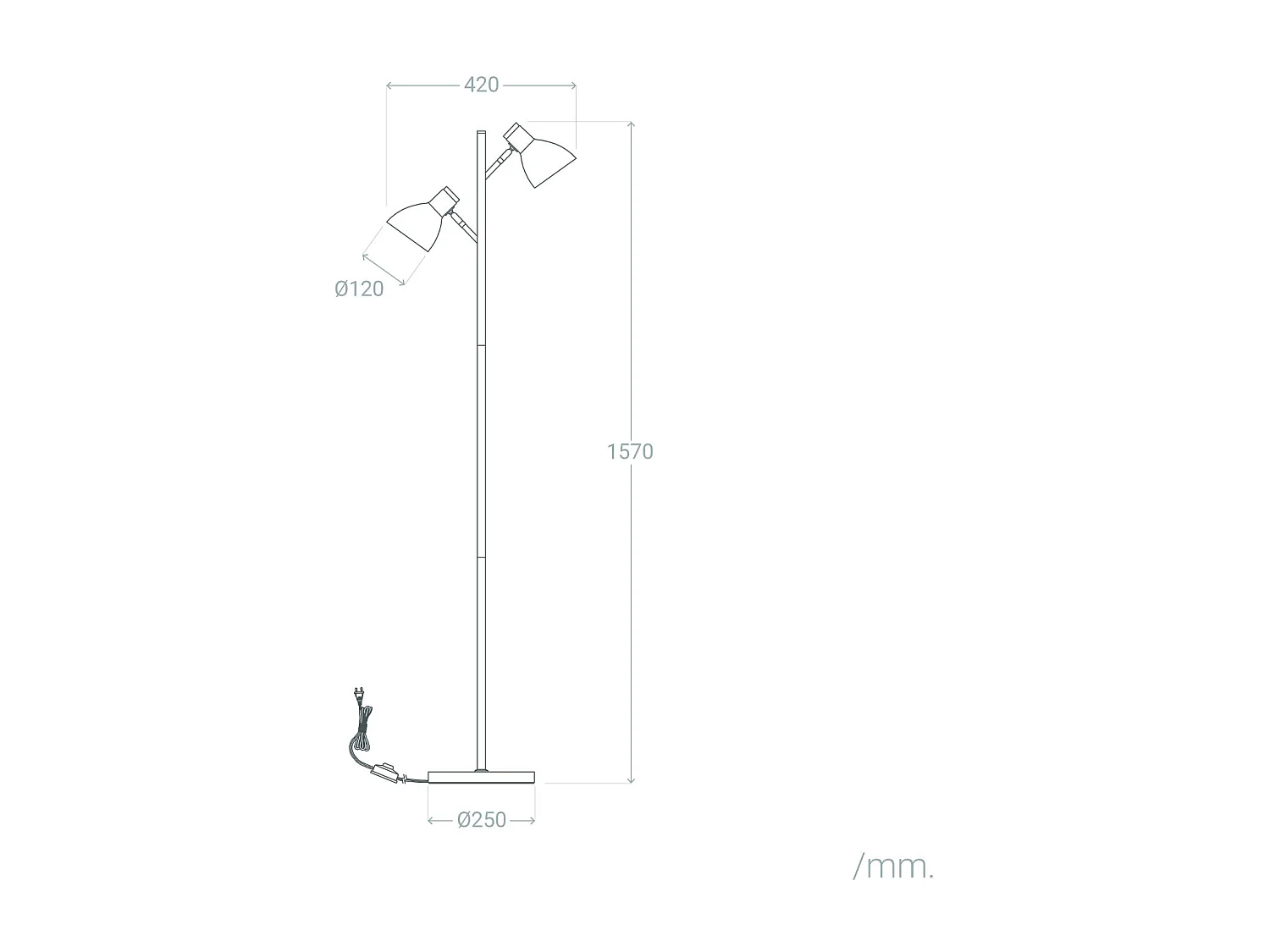 Lampadaire Métal Luxo Brun