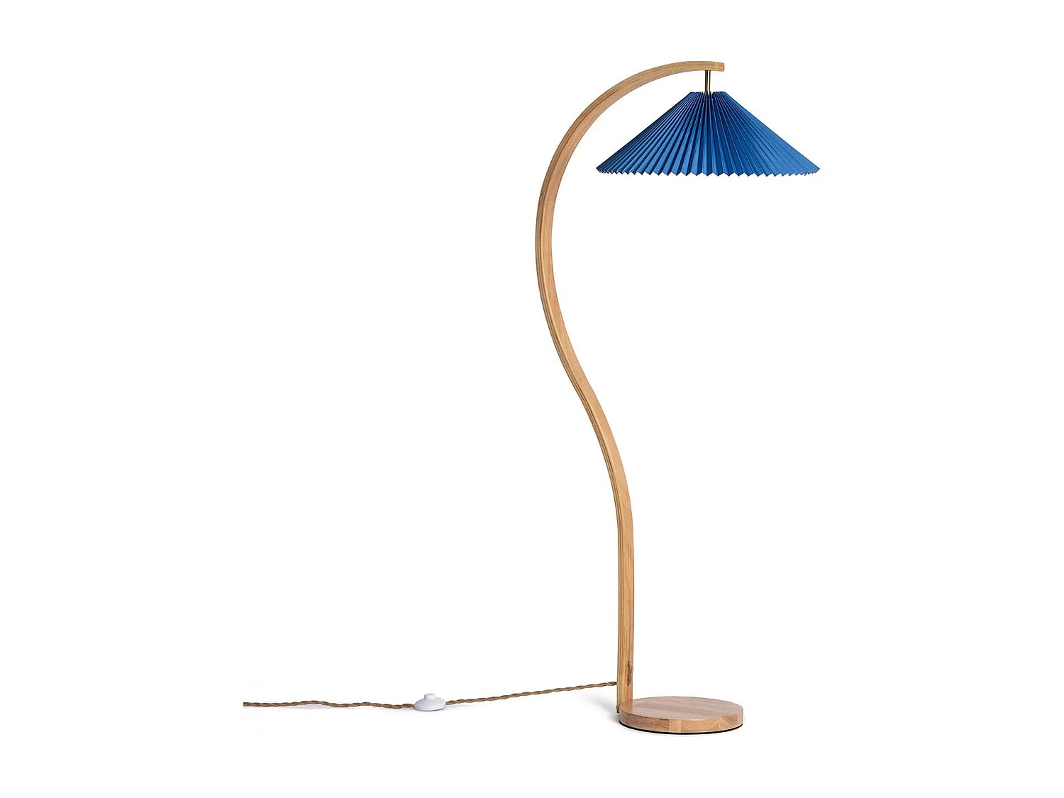 Lámpara de Pie Madera Luanda Azul Oscuro