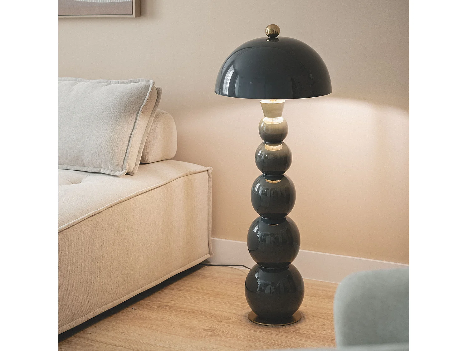 Lampada da Terra Metallo Onkar Azzurro