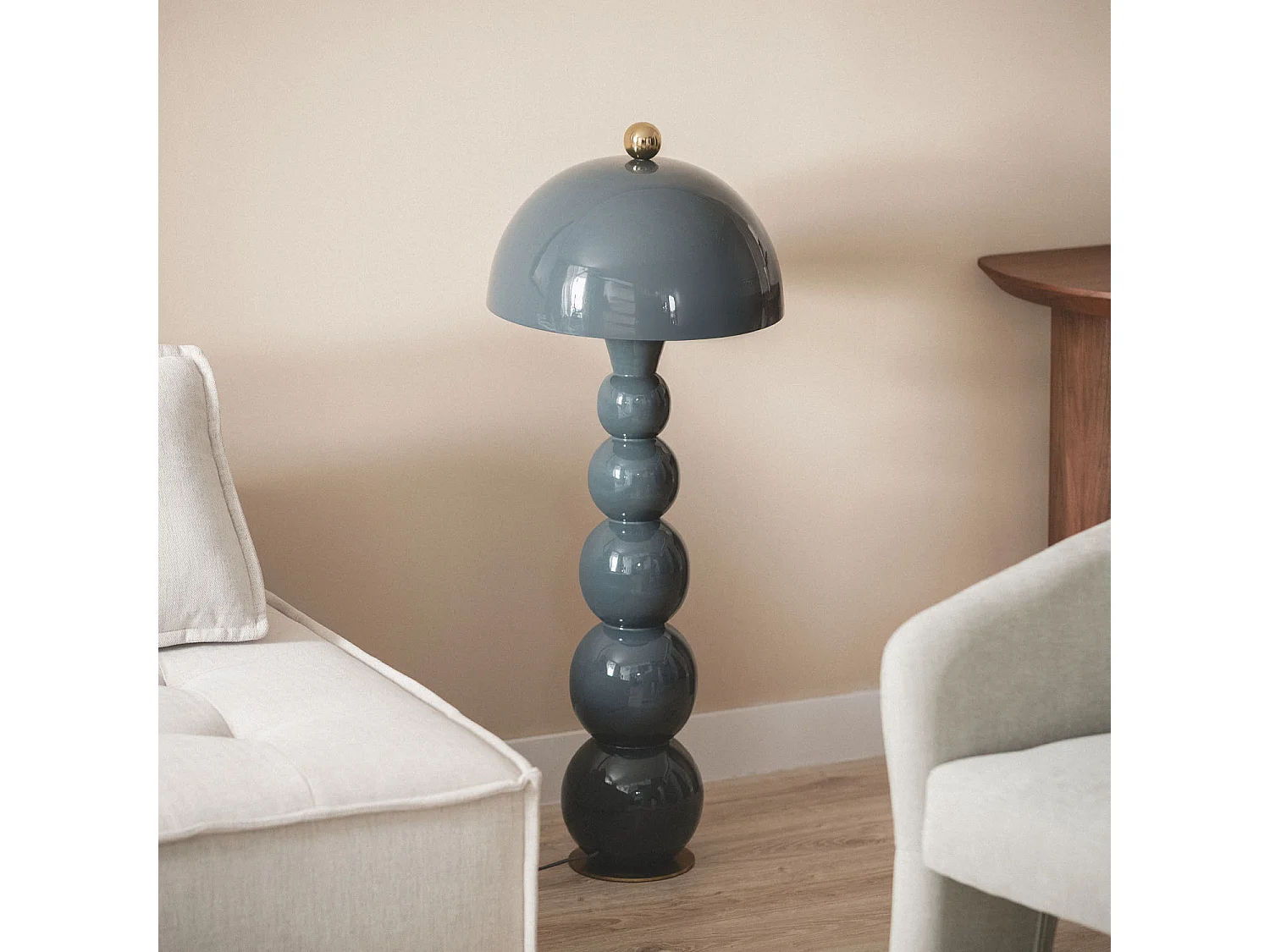 Lampada da Terra Metallo Onkar Azzurro