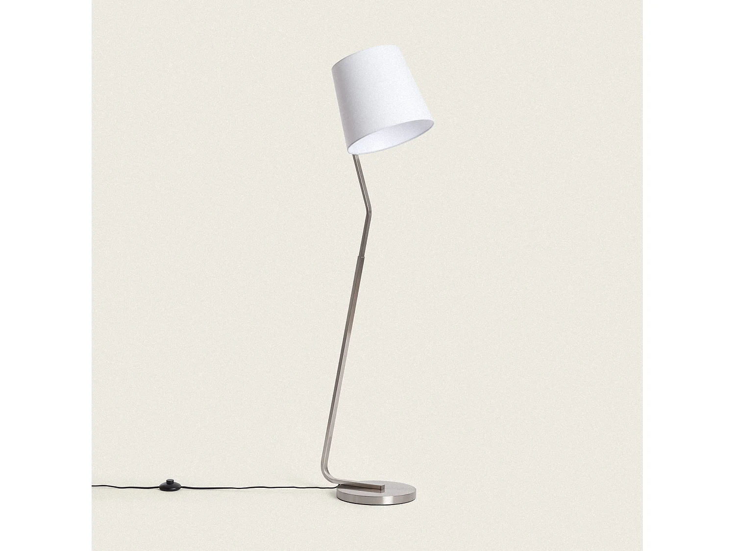 Lampada da Terra Metallo Eikho Bianco